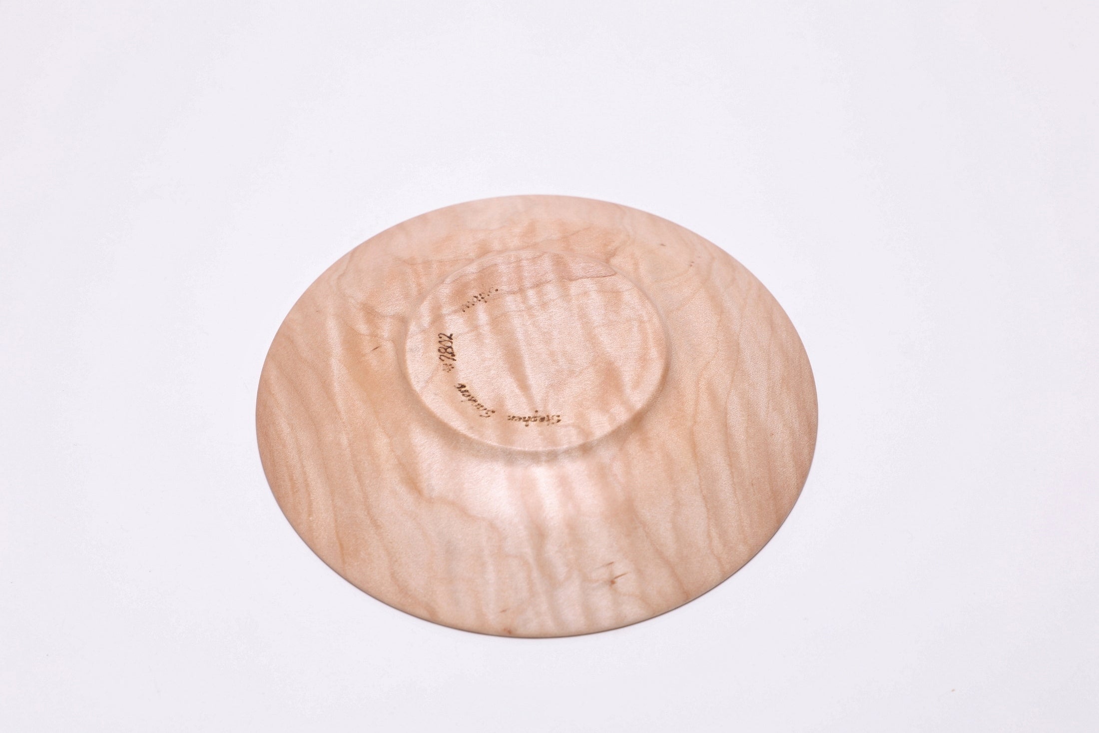 #2802 Quilted Curly Maple Wooden Ring Dish  (6 1/4" x 7/8")