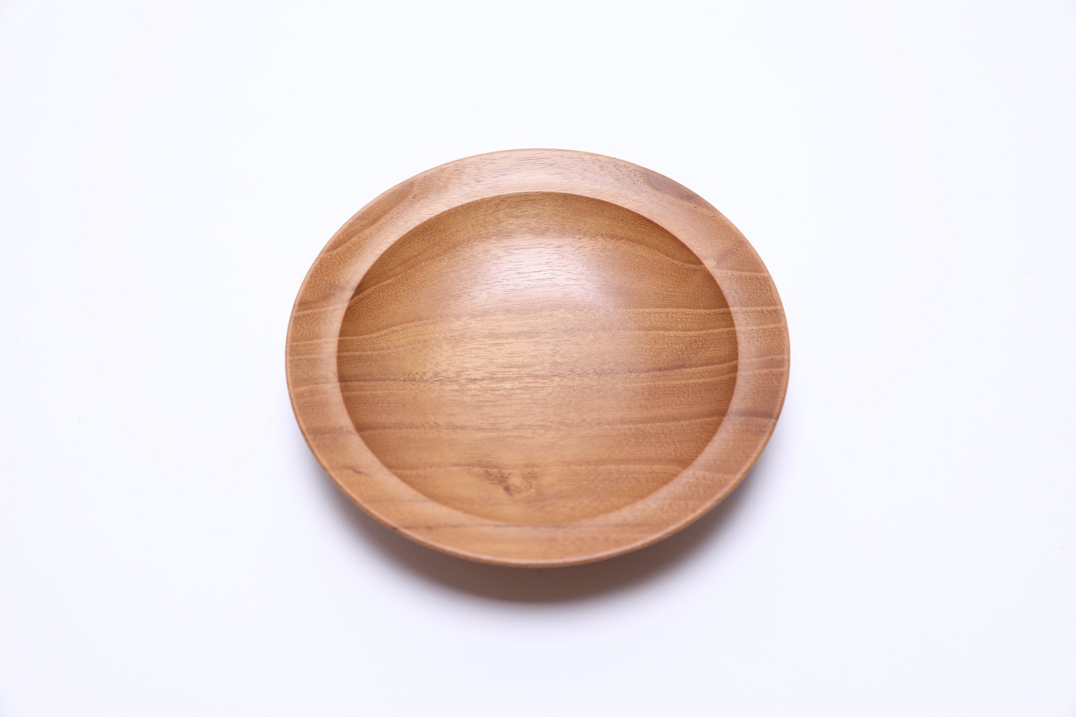 Small black locust wooden bowl top view, handmade by Sanders Woodworking