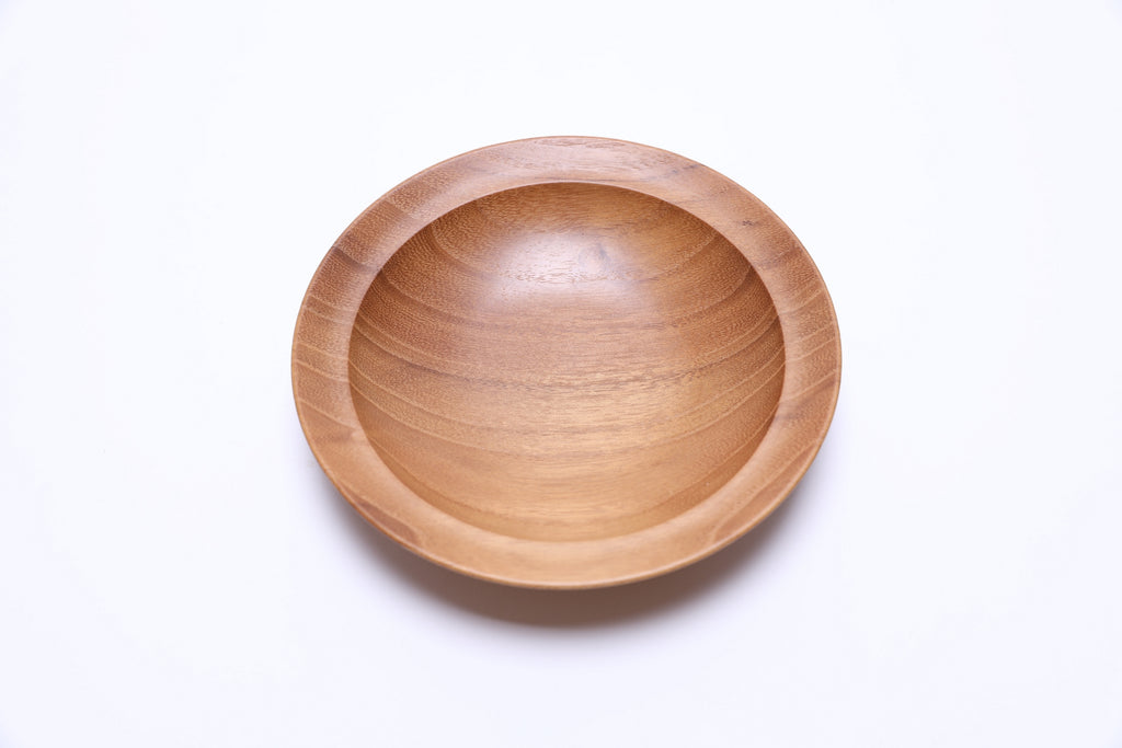 Small black locust wooden bowl top view rotated 180 degrees