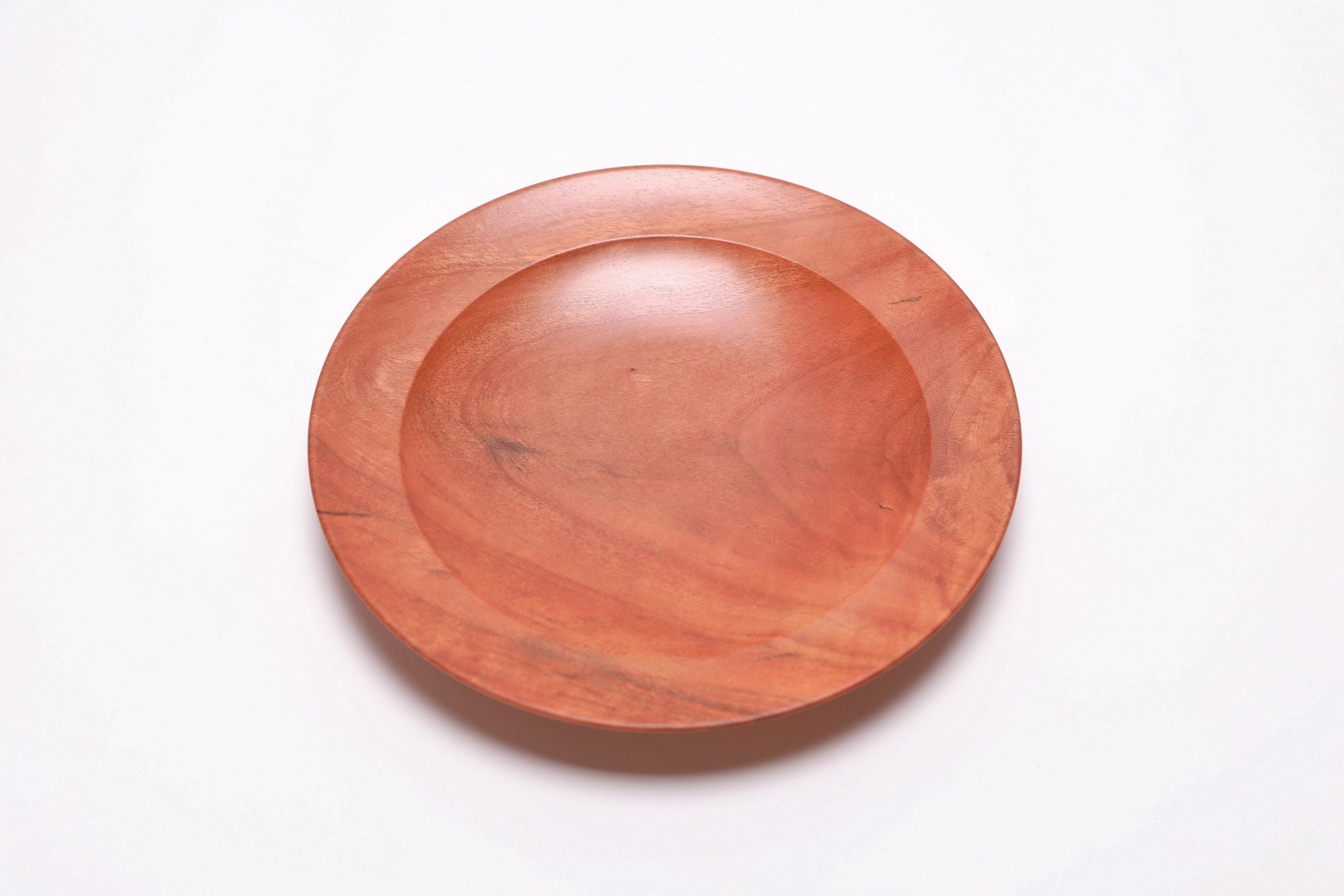 Wild black cherry wooden ring dish, top view at 270°, natural grain and food-safe oil finish