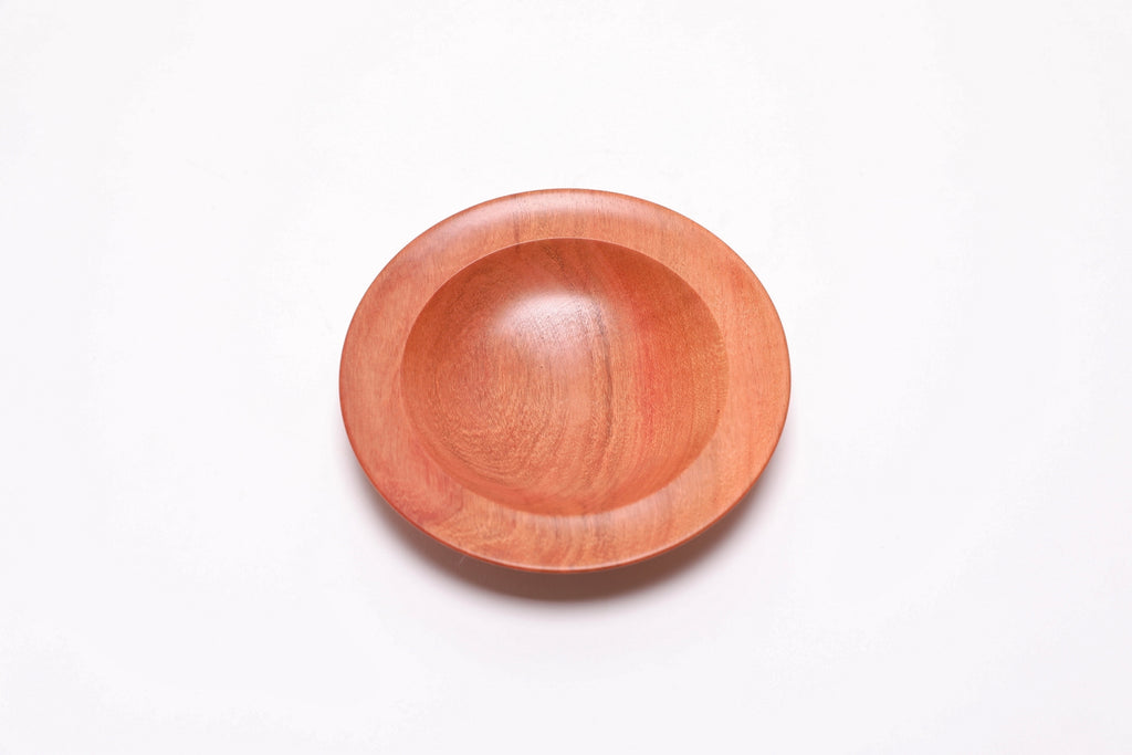 Wild black cherry wooden ring dish, top view at 270°, rich cherry color and food-safe oil finish
