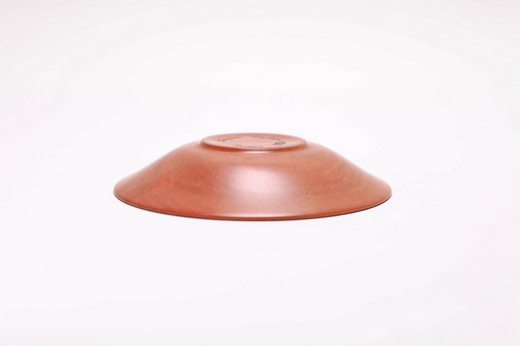 Wild black cherry wooden ring dish, bottom view showing raised foot and natural finish