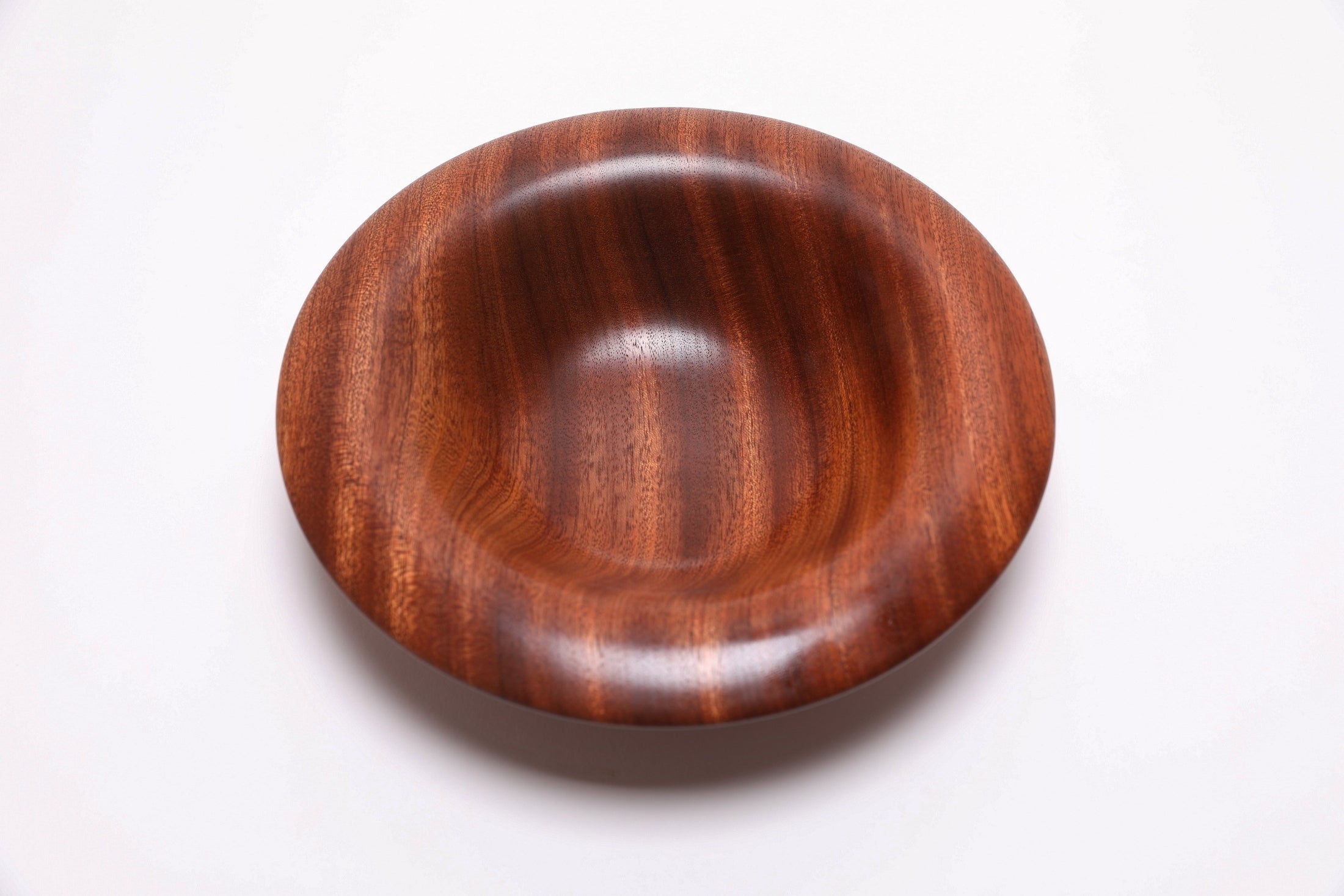 #2825 Ribbon Sapele Mushroom Rim Wooden Bowl  (8 1/2" x 2")