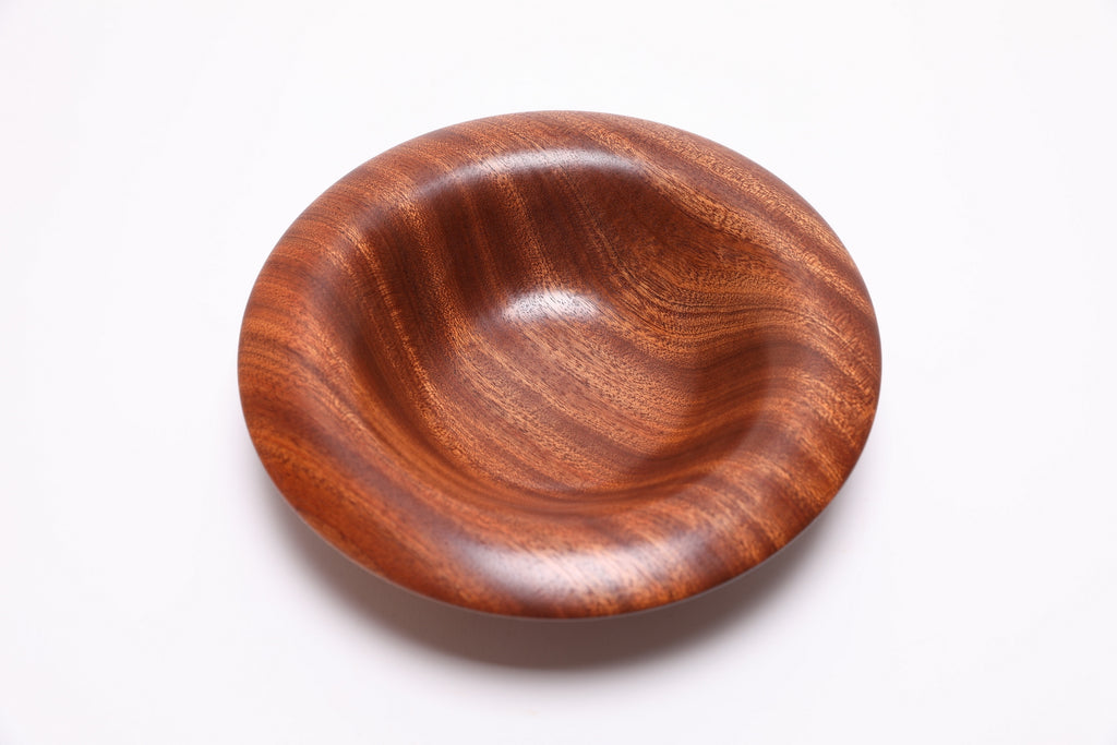 #2825 Ribbon Sapele Mushroom Rim Wooden Bowl  (8 1/2" x 2")