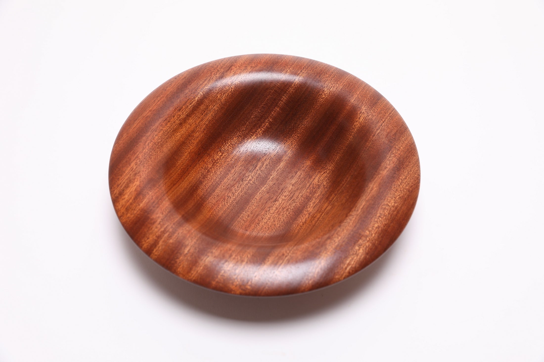 #2825 Ribbon Sapele Mushroom Rim Wooden Bowl  (8 1/2" x 2")