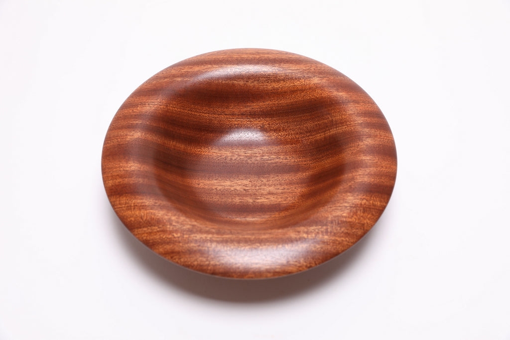 #2825 Ribbon Sapele Mushroom Rim Wooden Bowl  (8 1/2" x 2")