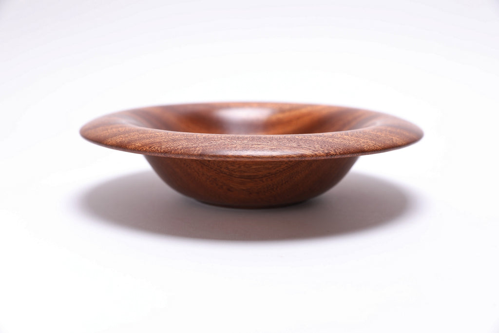 #2825 Ribbon Sapele Mushroom Rim Wooden Bowl  (8 1/2" x 2")