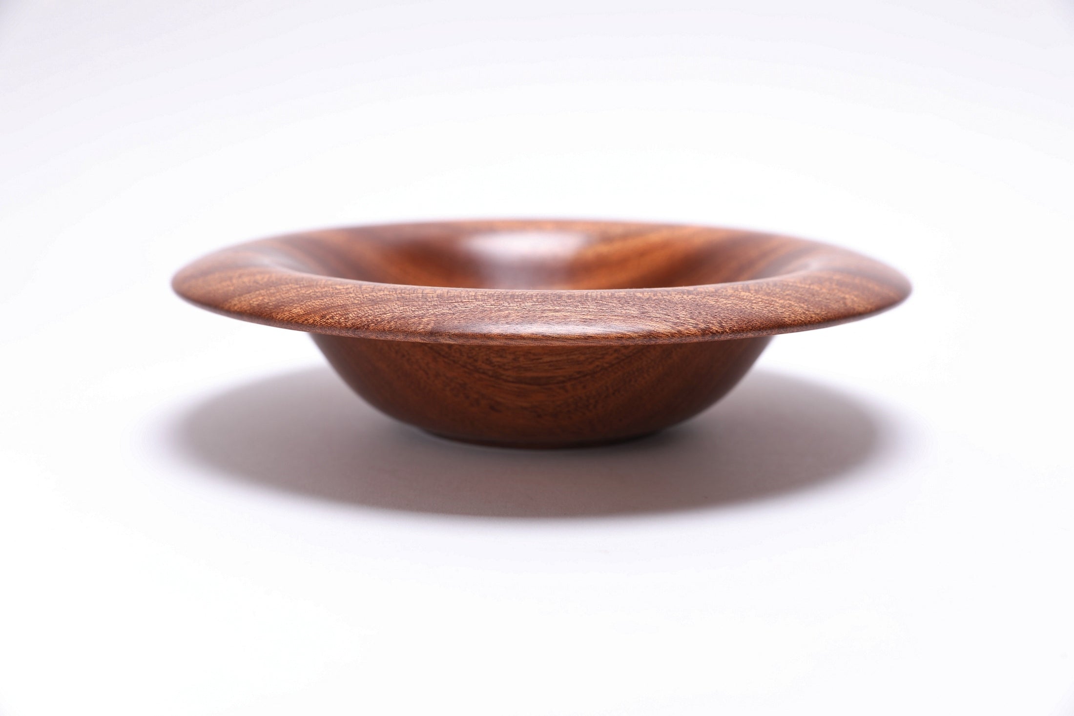 #2825 Ribbon Sapele Mushroom Rim Wooden Bowl  (8 1/2" x 2")