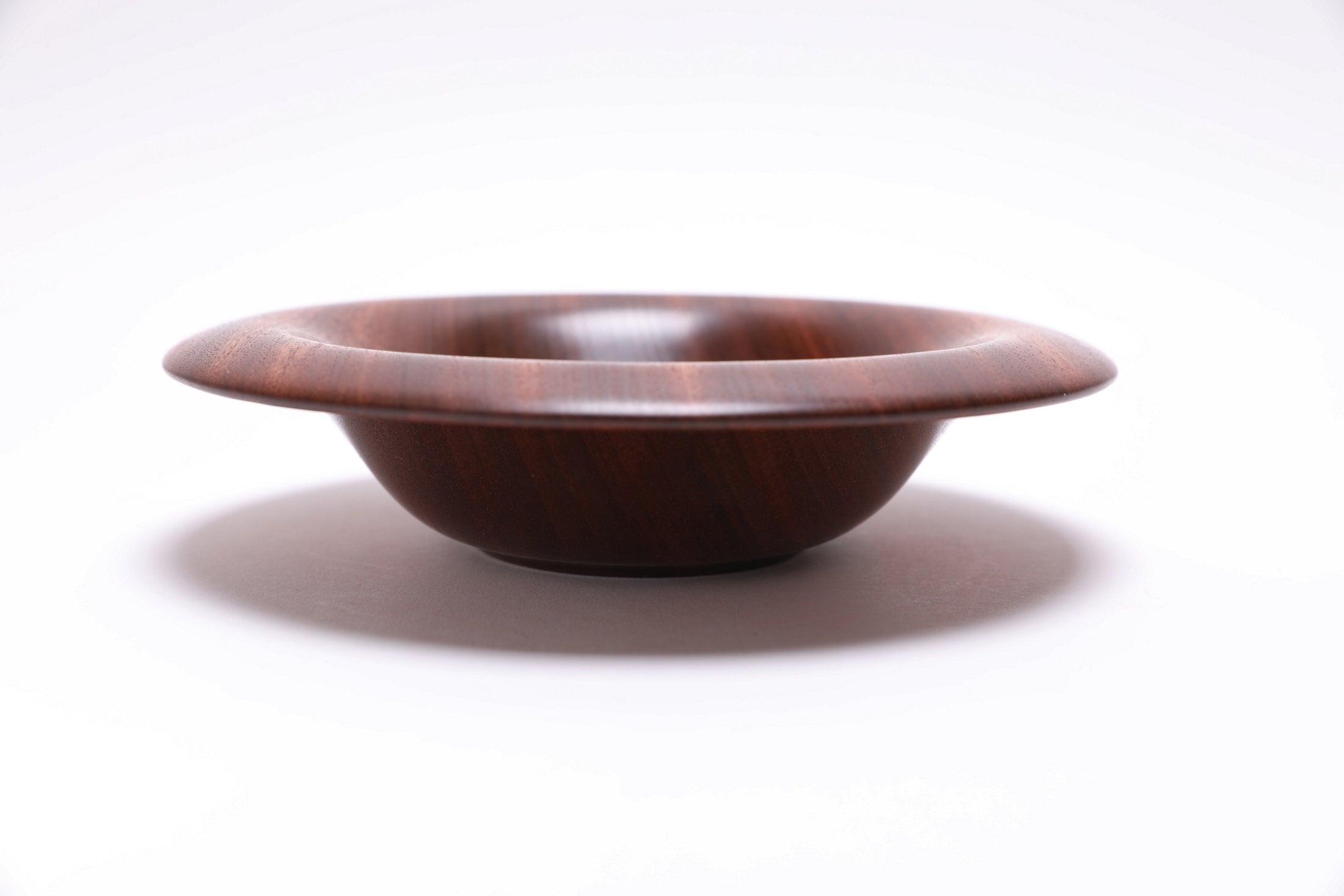 #2825 Ribbon Sapele Mushroom Rim Wooden Bowl  (8 1/2" x 2")