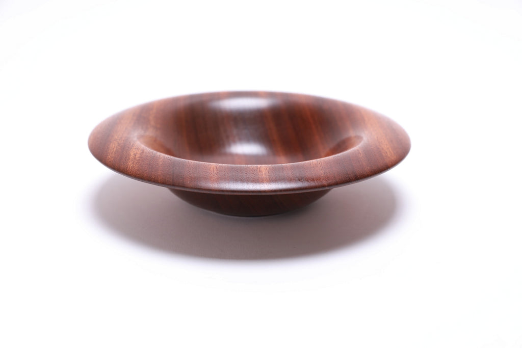 #2825 Ribbon Sapele Mushroom Rim Wooden Bowl  (8 1/2" x 2")