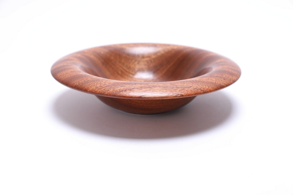 #2825 Ribbon Sapele Mushroom Rim Wooden Bowl  (8 1/2" x 2")