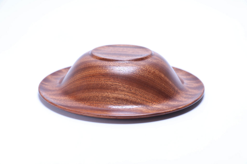 #2825 Ribbon Sapele Mushroom Rim Wooden Bowl  (8 1/2" x 2")