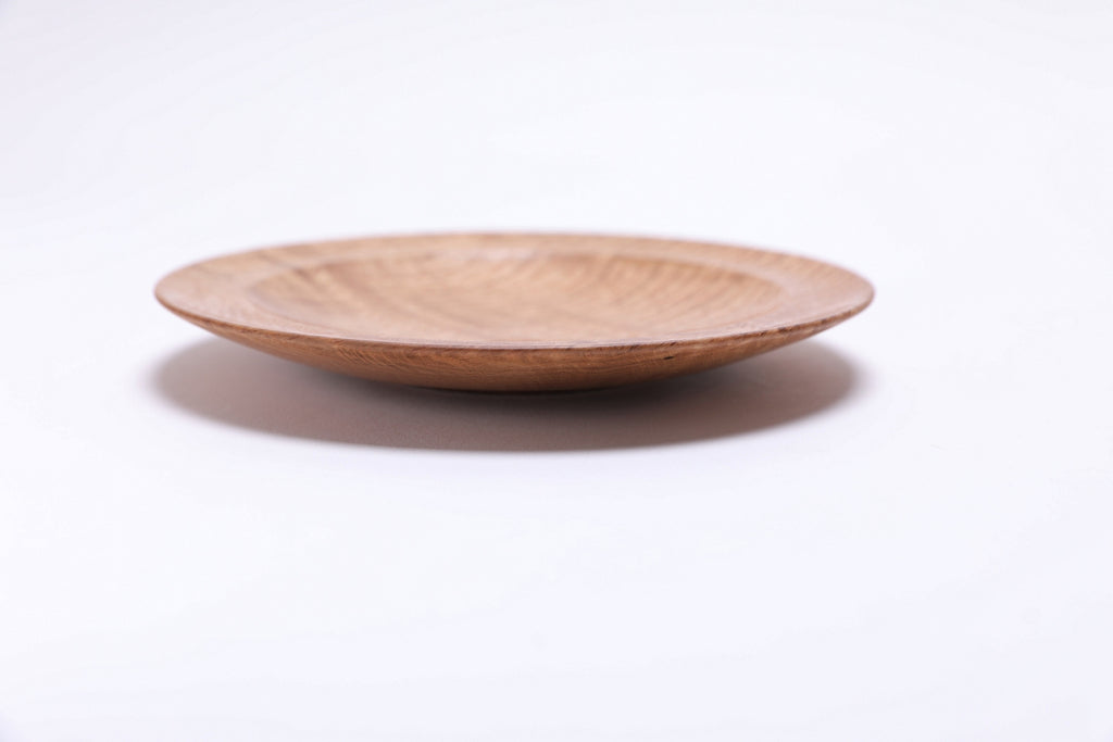 White oak crotch burl ring dish – side view, 90° – oil finish, raised foot – Sanders Woodworking
