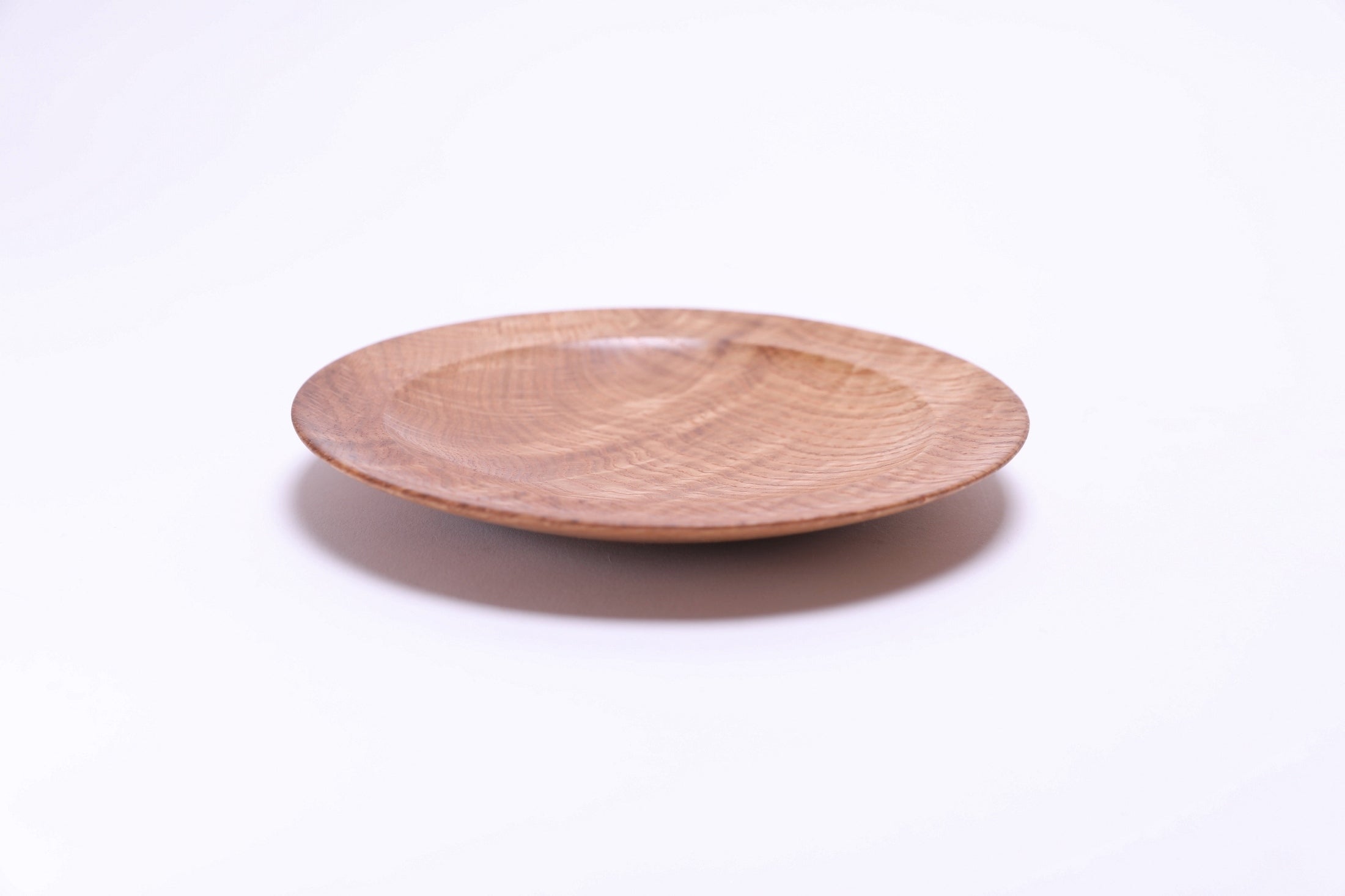White oak crotch burl ring dish – side view, 270° – oil finish, raised foot – Sanders Woodworking