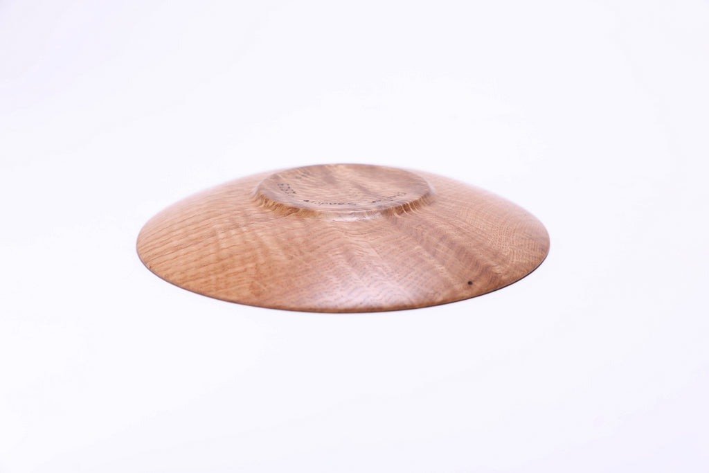 White oak crotch burl ring dish – bottom view showing raised foot – handmade in NC – Sanders Woodworking