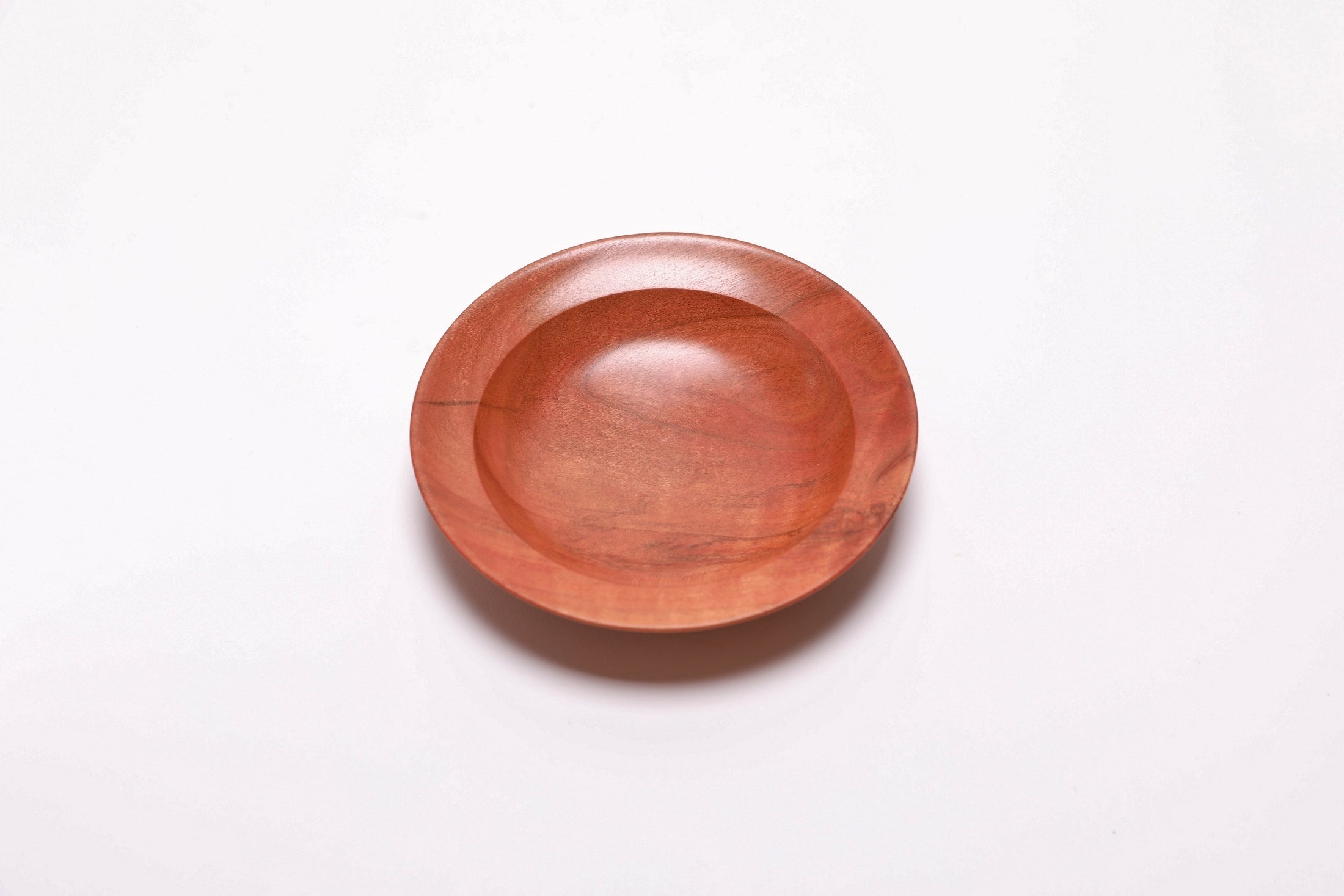 Wild black cherry wooden ring dish, top view, 0°, food-safe oil finish, 4 5/8 x 7/8 inches