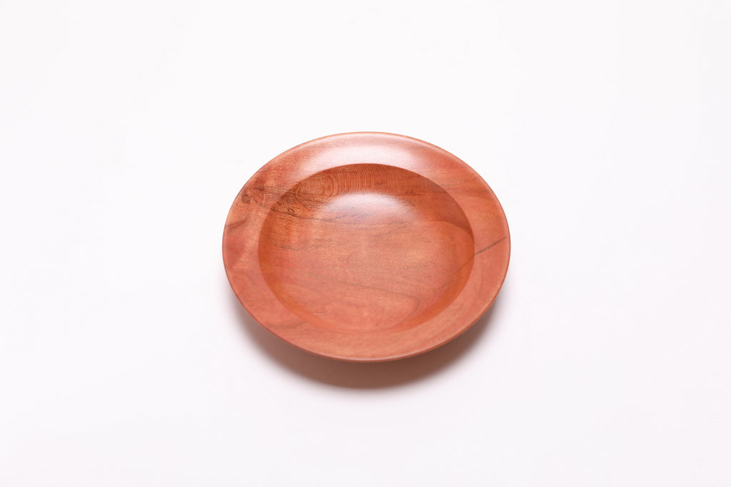 Wild black cherry wooden ring dish, top view, 180°, handturned from 200-year-old cherry tree