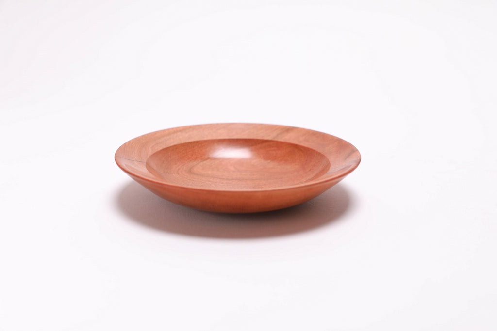 Wild black cherry wooden ring dish, angled side view, 180°, handturned hardwood ring dish