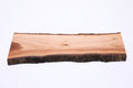 Wild black cherry charcuterie board with live bark edges, top view, food-safe natural oil finish, 16¾ × 5¾ inches