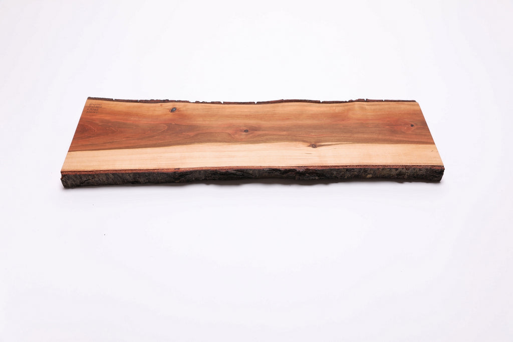 Underside of handcrafted black cherry cheese board, 7⁄8-inch thickness, made in North Carolina
