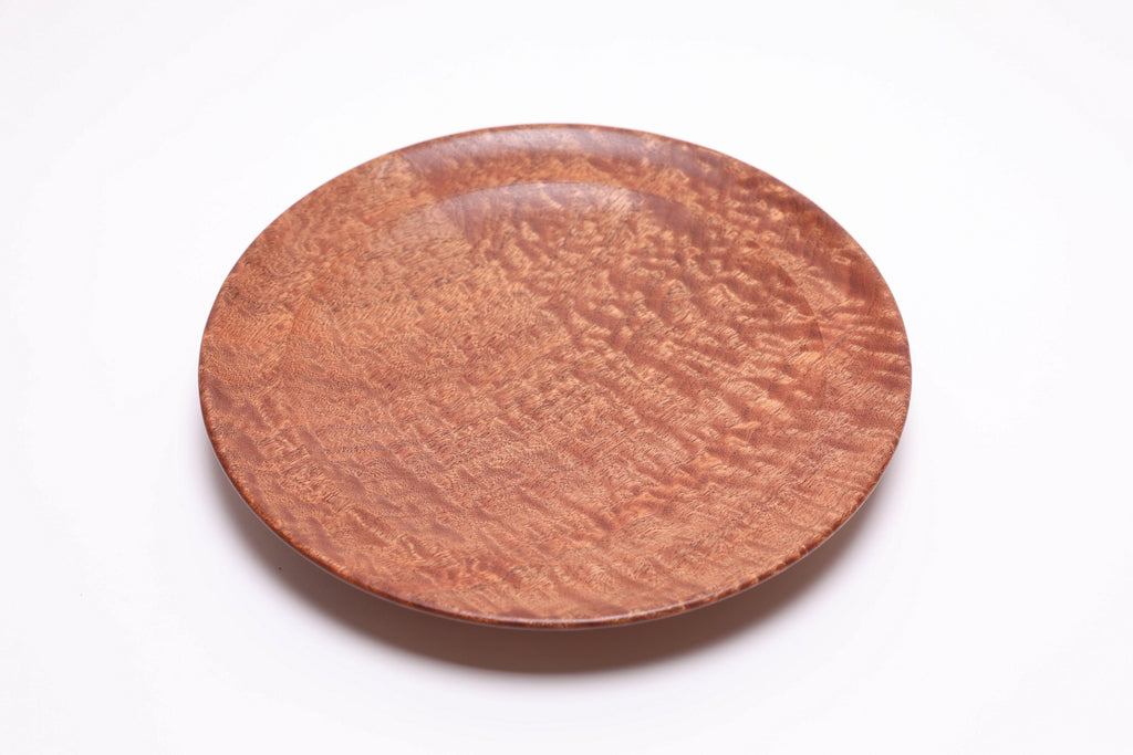 Pommele sapele shallow bowl top view 6, full surface grain detail