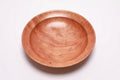 Wild black cherry wooden bowl top view 0 degrees, chatoyant figure and amber growth rings, handmade by Sanders Woodworking