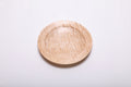 Handcrafted curly quilted maple shallow bowl, top view – rare chatoyant figure across entire surface, 7 3/4" diameter
