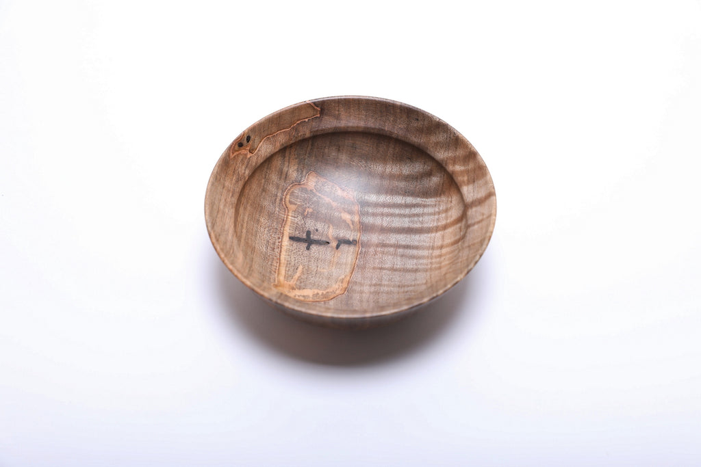 #2836 Small Spalted Tiger Ambrosia Maple Wooden Bowl  (5 3/8" x 1 7/8")