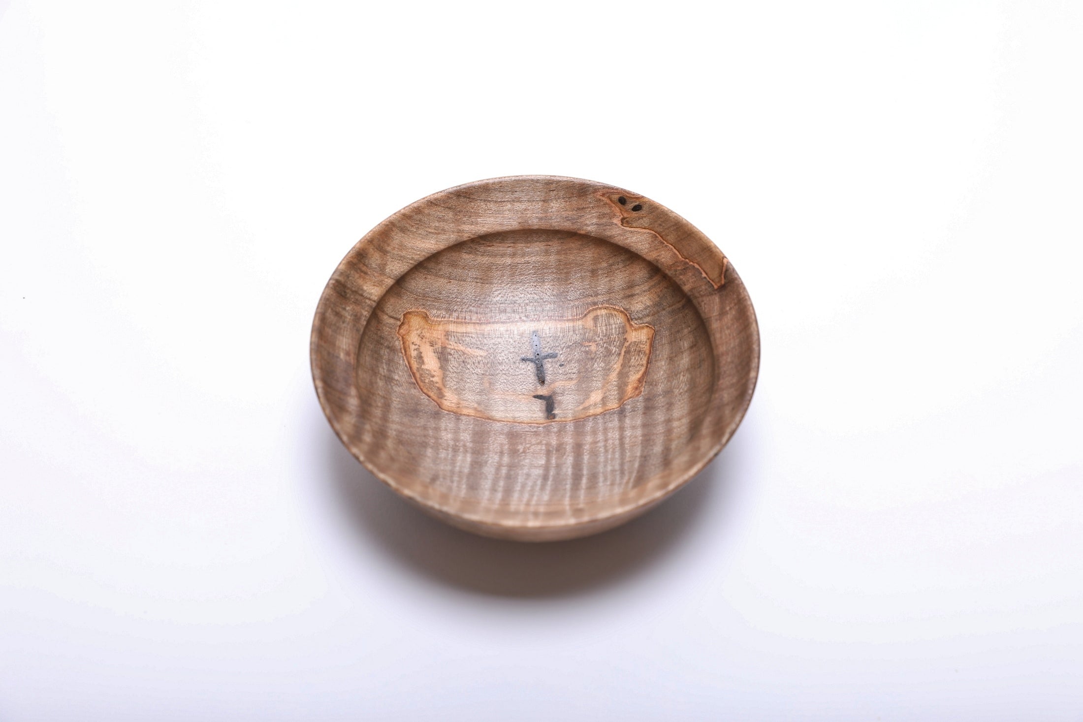 #2836 Small Spalted Tiger Ambrosia Maple Wooden Bowl  (5 3/8" x 1 7/8")