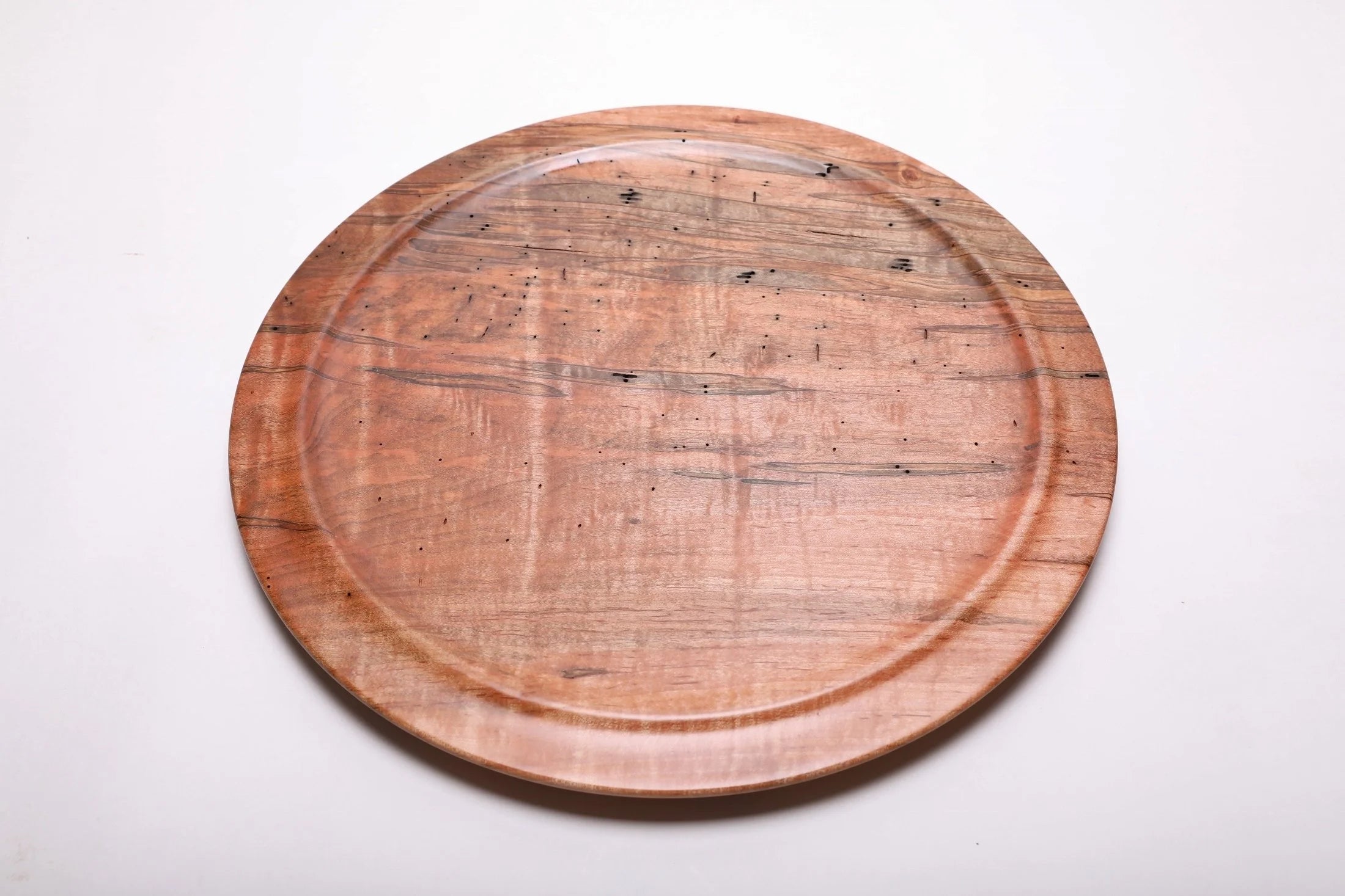 #1946 Wormy Ambrosia Maple Wooden Platter  17 1/2” X 1 1/2”