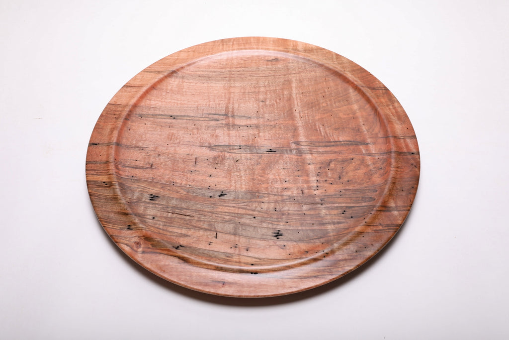 #1946 Wormy Ambrosia Maple Wooden Platter  17 1/2” X 1 1/2”