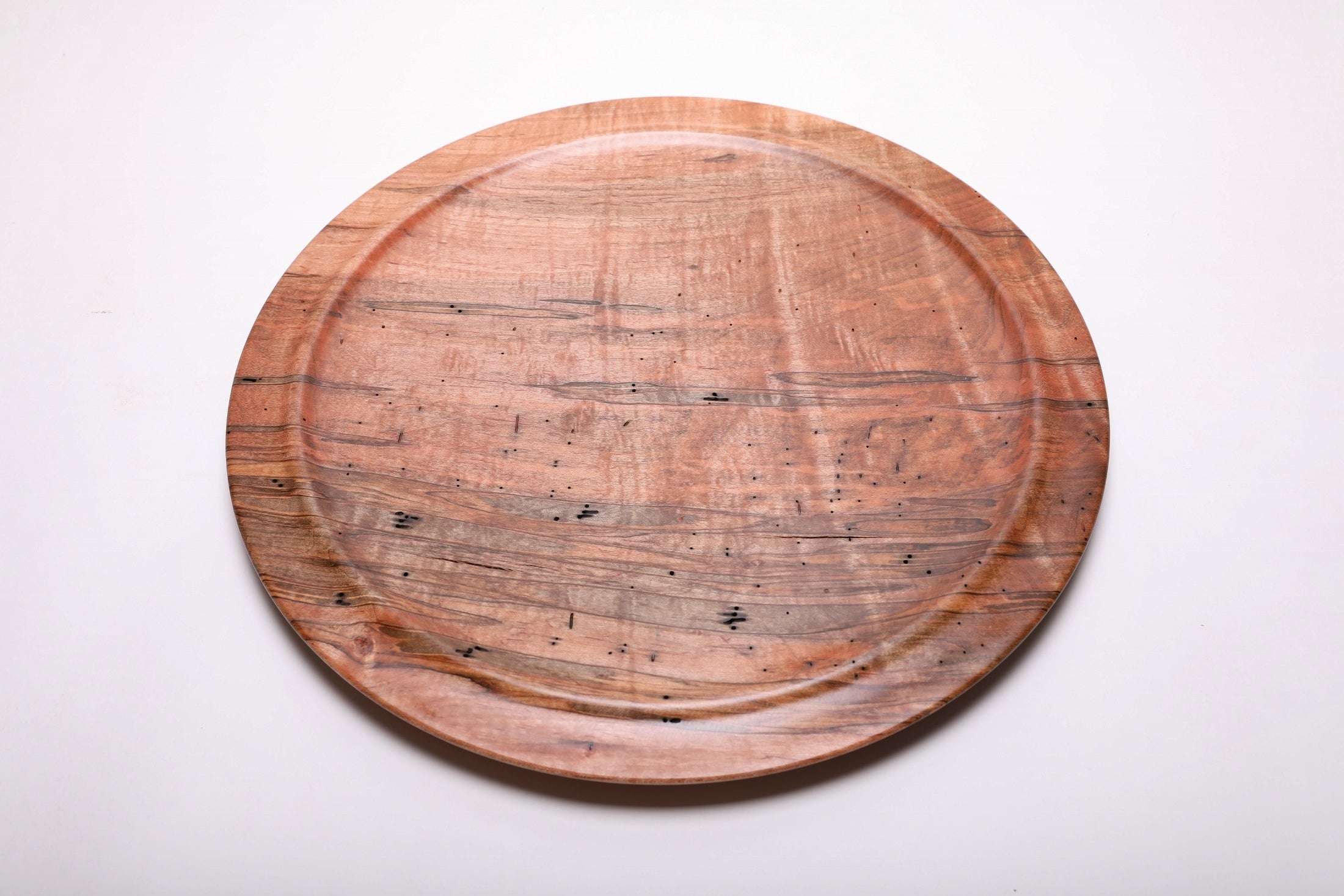 #1946 Wormy Ambrosia Maple Wooden Platter  17 1/2” X 1 1/2”