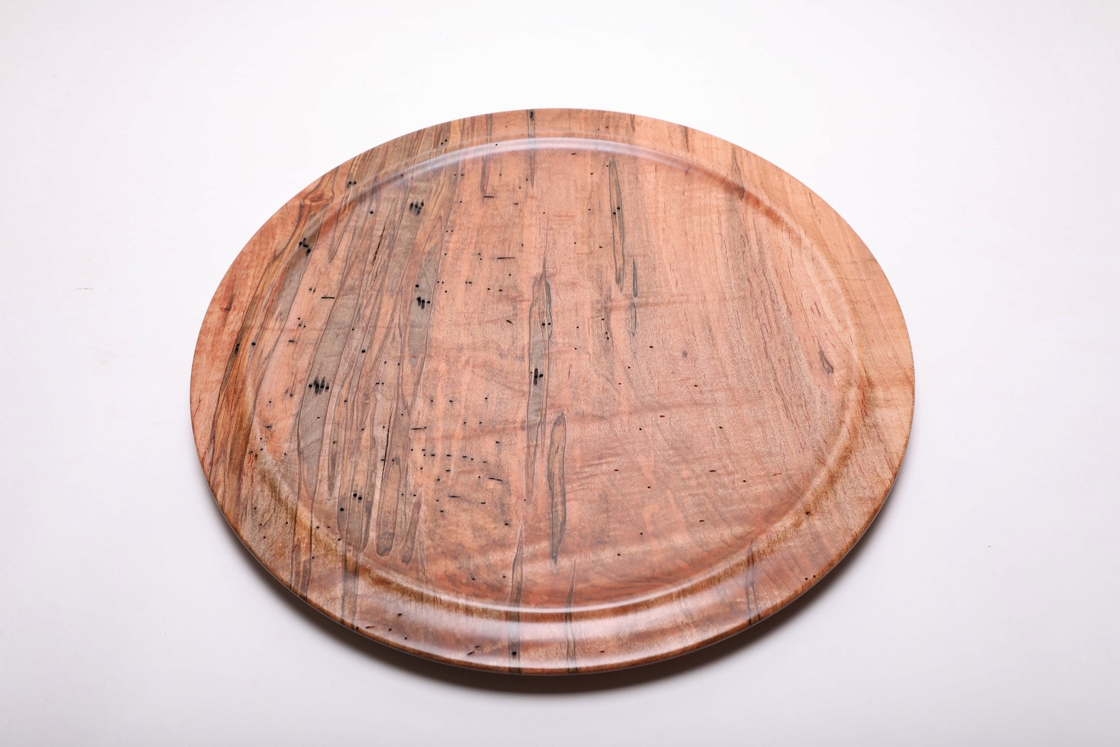 #1946 Wormy Ambrosia Maple Wooden Platter  17 1/2” X 1 1/2”