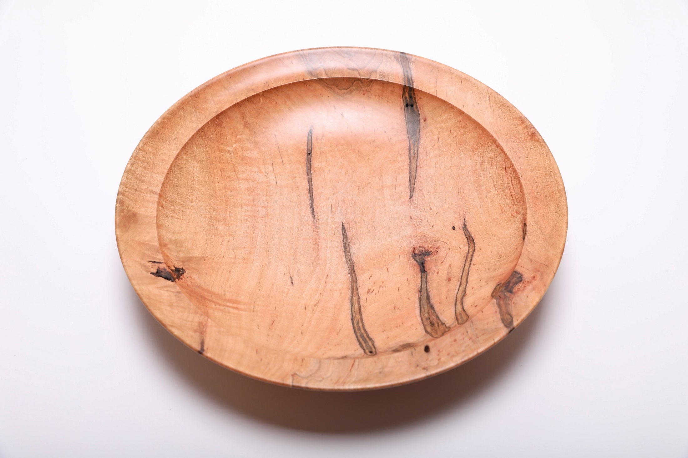 #2843 Shallow Tiger Ambrosia Maple Wooden Bowl  (12 3/8 x 2 3/8")