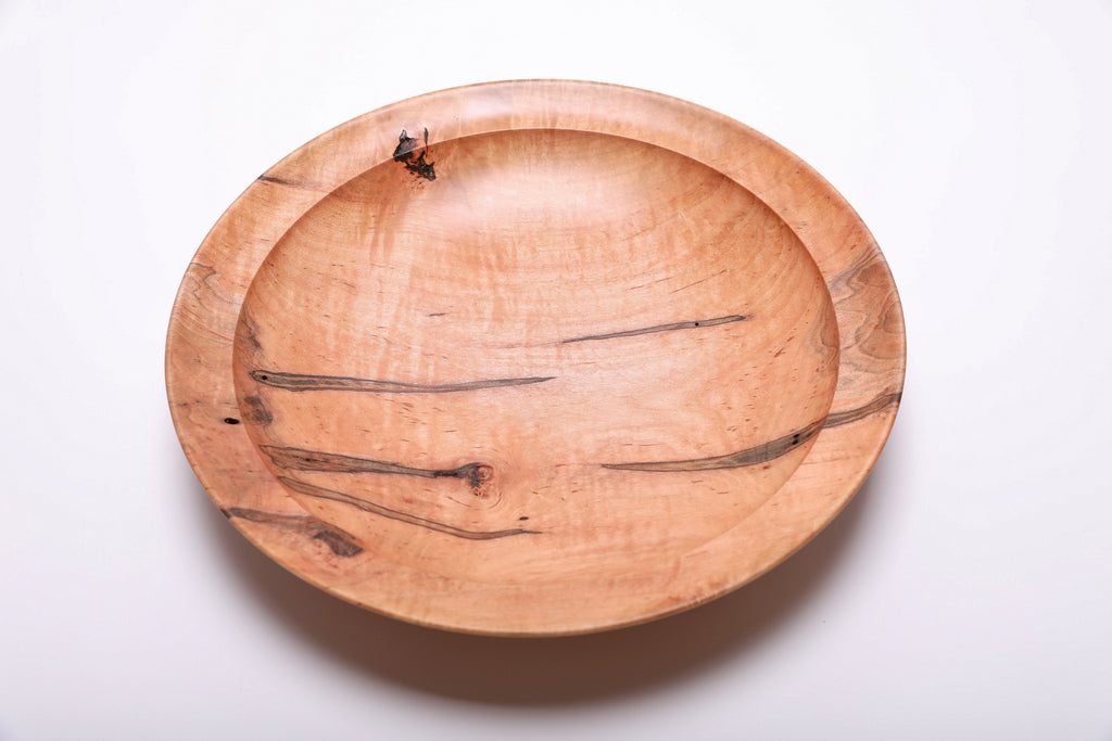 #2843 Shallow Tiger Ambrosia Maple Wooden Bowl  (12 3/8 x 2 3/8")