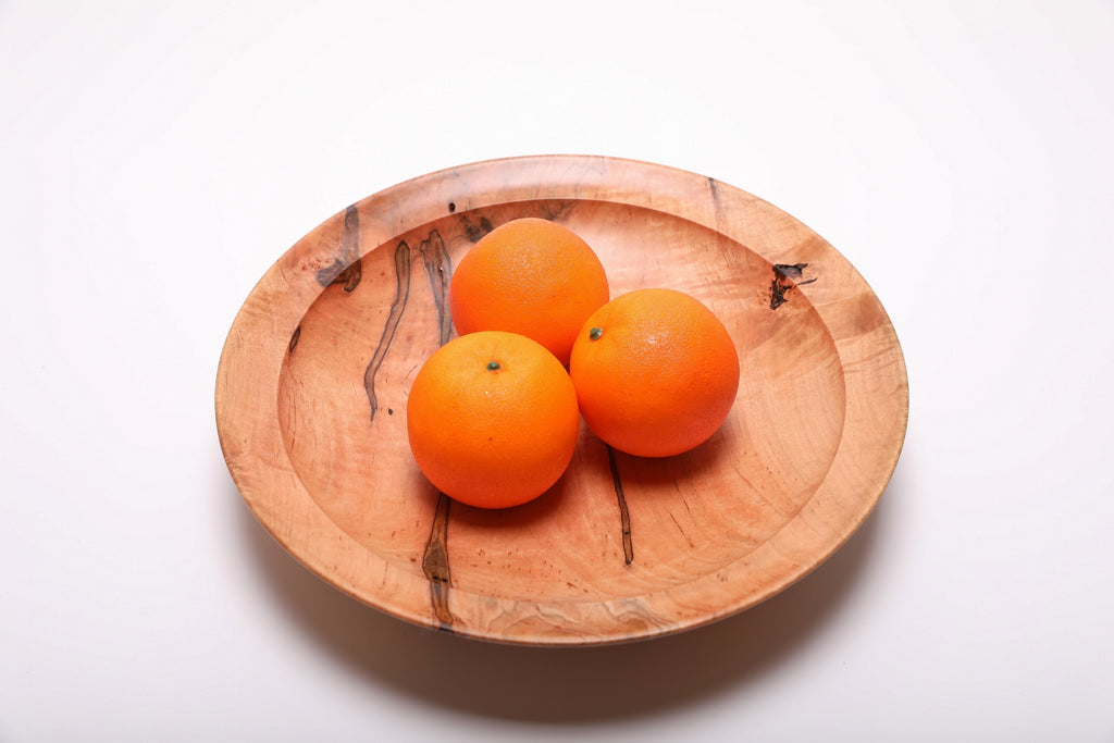 #2843 Shallow Tiger Ambrosia Maple Wooden Bowl  (12 3/8 x 2 3/8")