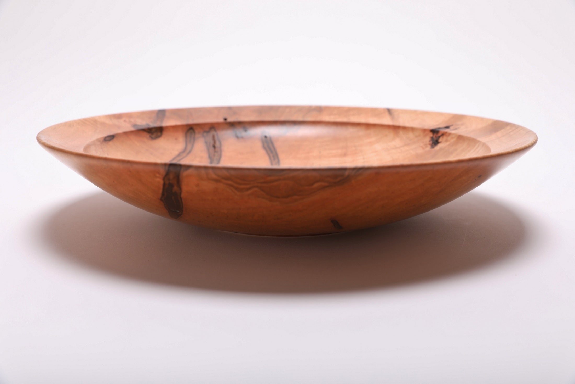 #2843 Shallow Tiger Ambrosia Maple Wooden Bowl  (12 3/8 x 2 3/8")