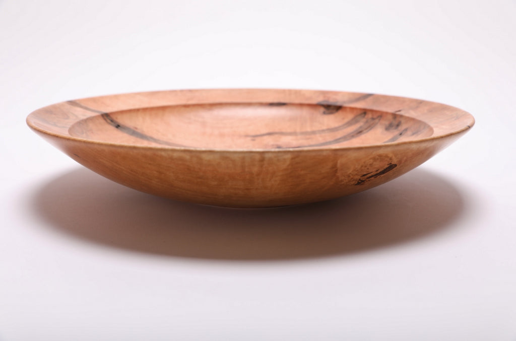 #2843 Shallow Tiger Ambrosia Maple Wooden Bowl  (12 3/8 x 2 3/8")