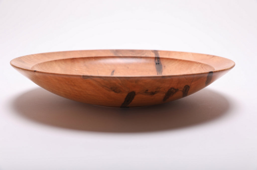#2843 Shallow Tiger Ambrosia Maple Wooden Bowl  (12 3/8 x 2 3/8")