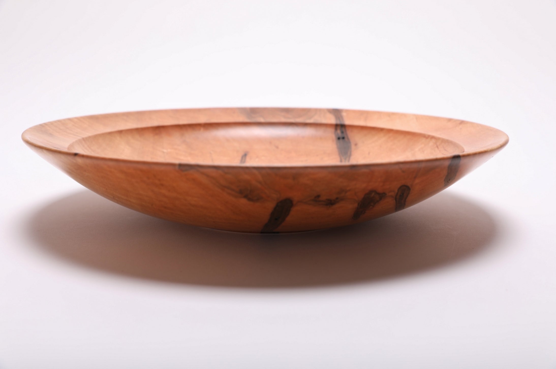 #2843 Shallow Tiger Ambrosia Maple Wooden Bowl  (12 3/8 x 2 3/8")