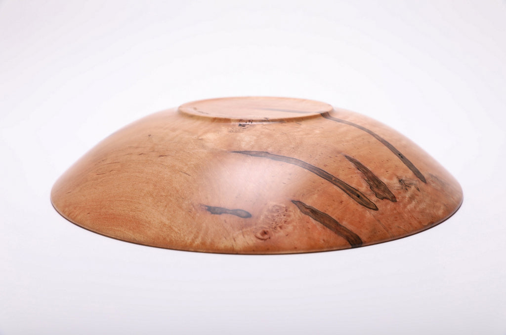 #2843 Shallow Tiger Ambrosia Maple Wooden Bowl  (12 3/8 x 2 3/8")