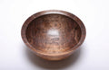 Top view of hand-turned spalted wild black walnut bowl showing snowman figure and rich brown grain with undercut rim, 9 3/8 inches