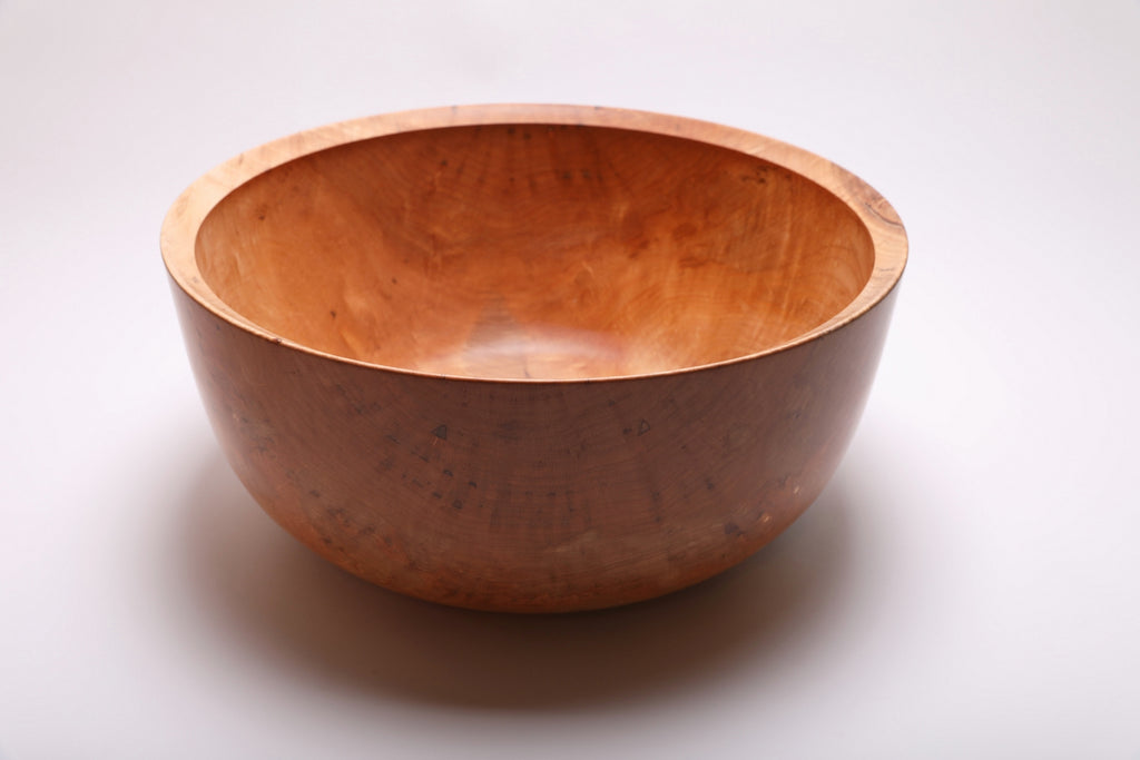 #2870 Extra Large Figured Spalted Maple Wooden Bowl  (19 1/2" x 9")