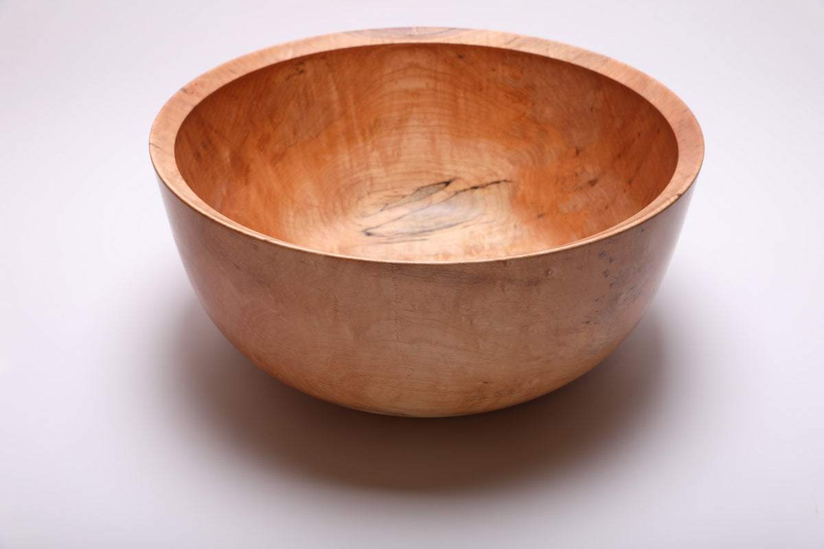 #2870 Extra Large Figured Spalted Maple Wooden Bowl  (19 1/2" x 9")