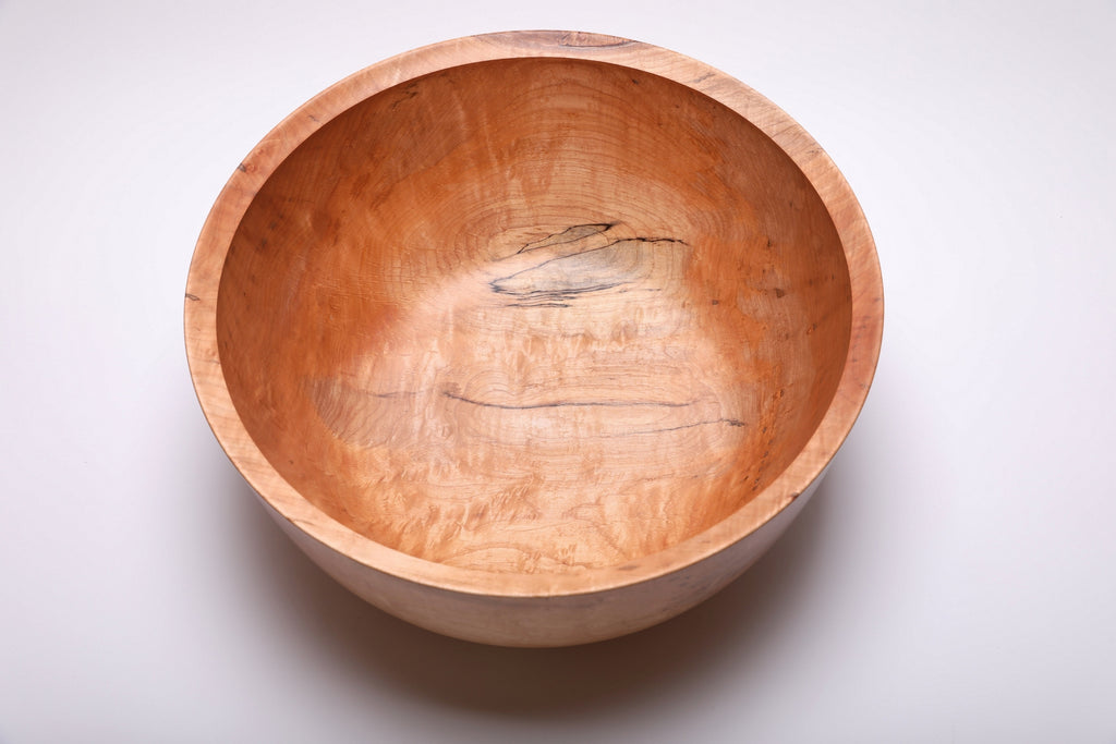 #2870 Extra Large Figured Spalted Maple Wooden Bowl  (19 1/2" x 9")