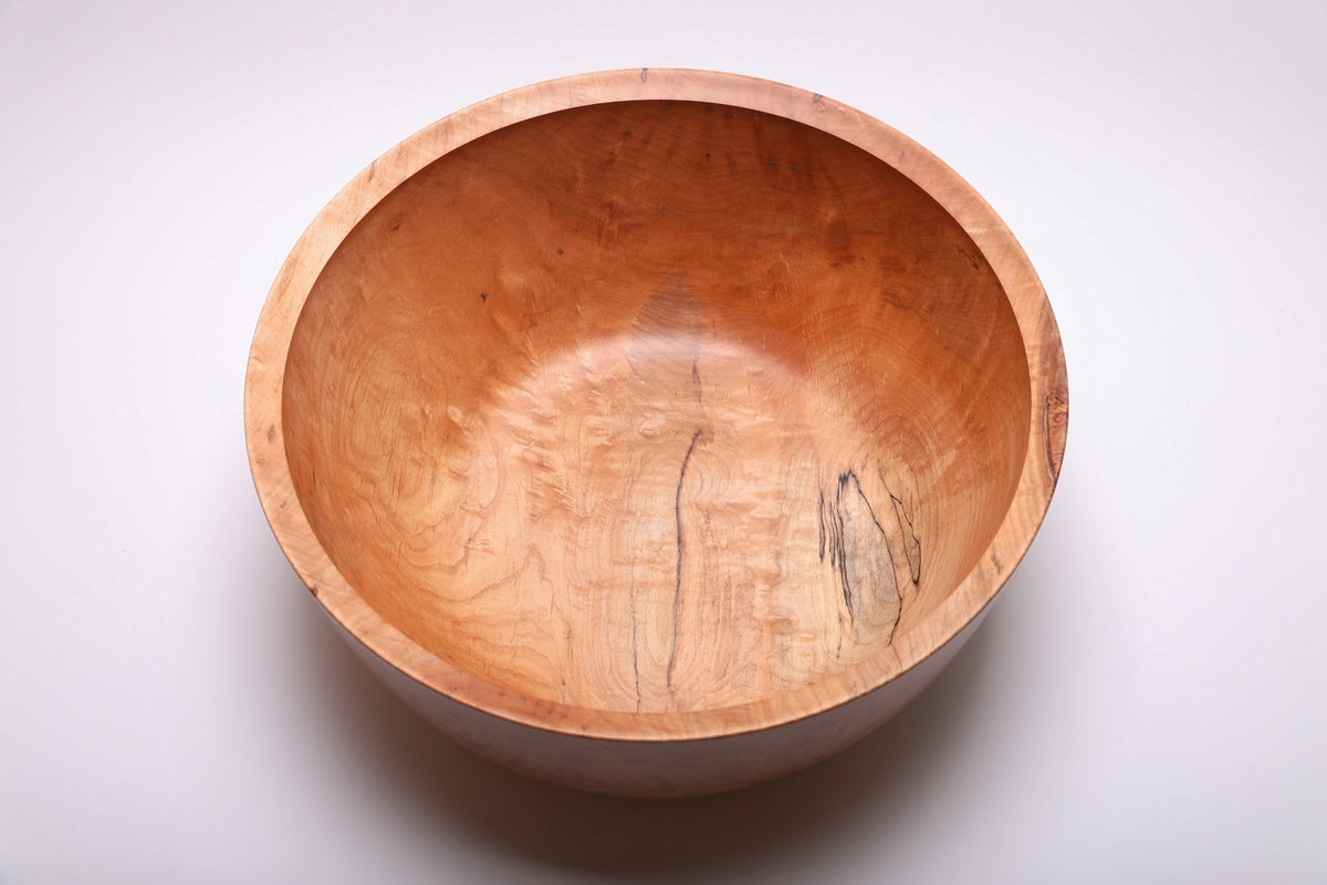 #2870 Extra Large Figured Spalted Maple Wooden Bowl  (19 1/2" x 9")