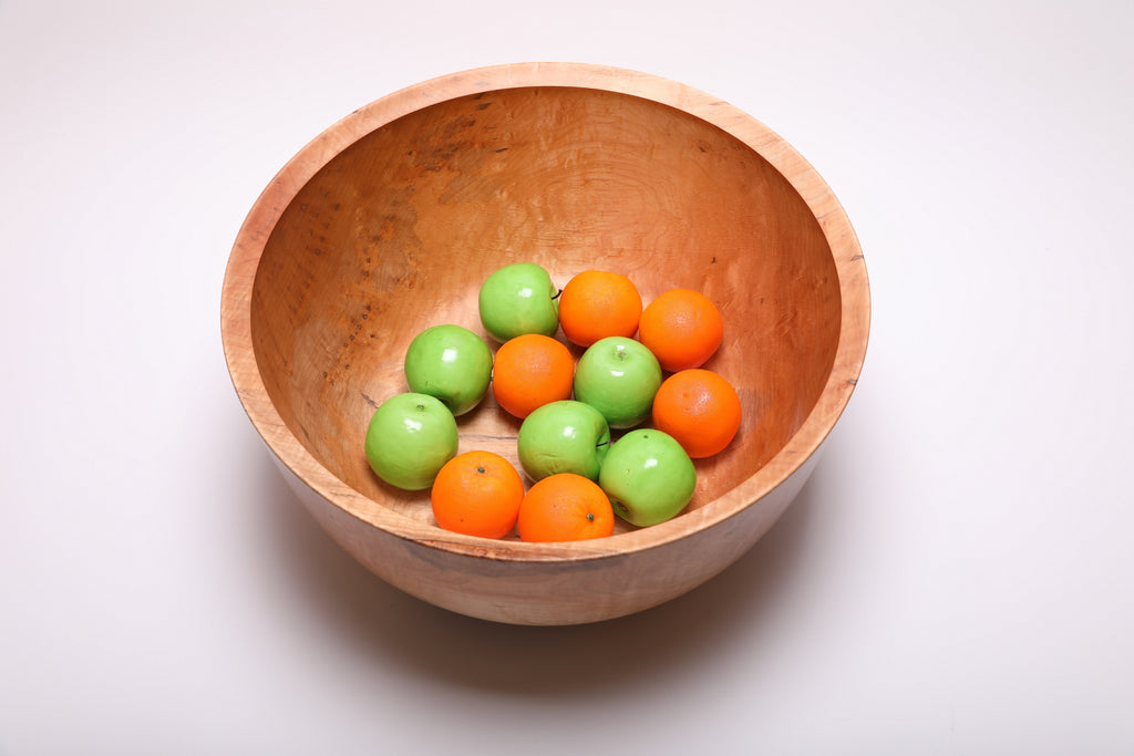 #2870 Extra Large Figured Spalted Maple Wooden Bowl  (19 1/2" x 9")