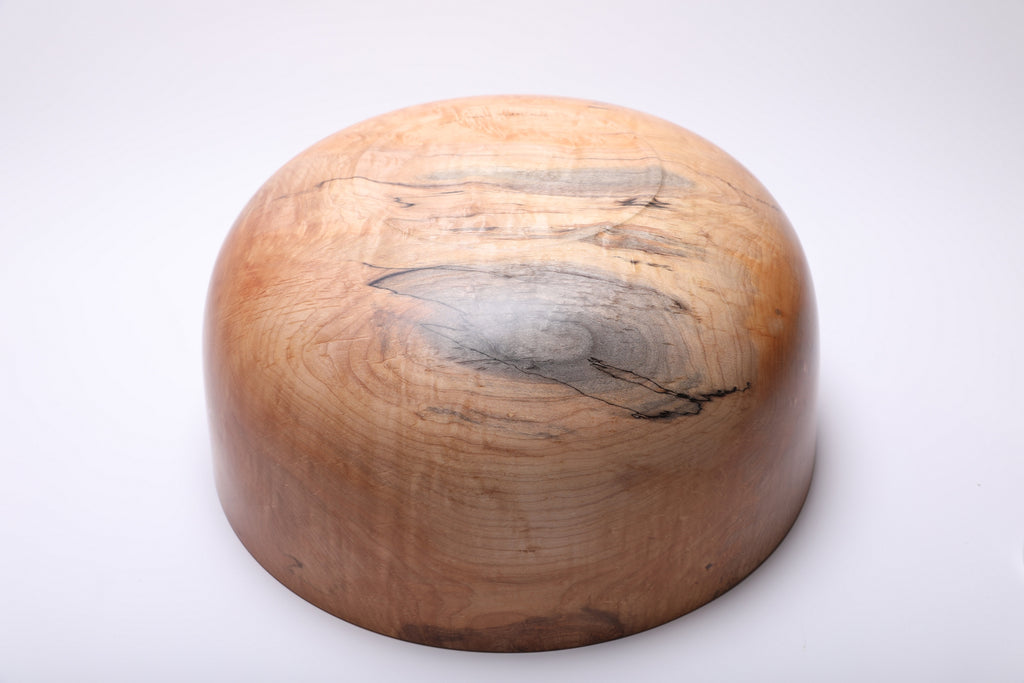 #2870 Extra Large Figured Spalted Maple Wooden Bowl  (19 1/2" x 9")