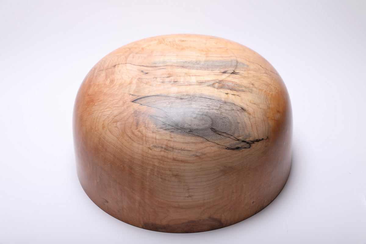 #2870 Extra Large Figured Spalted Maple Wooden Bowl  (19 1/2" x 9")