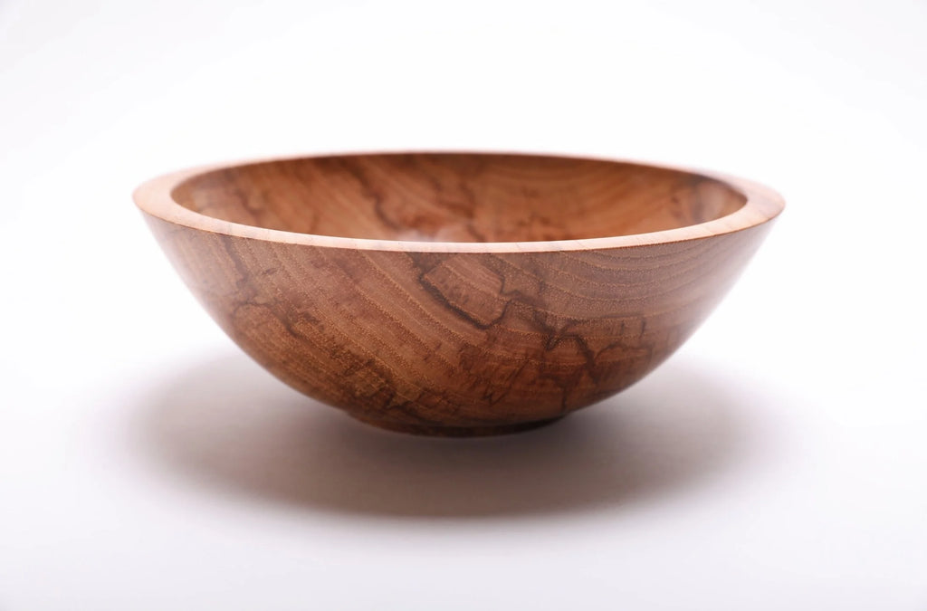 #2042 Mineral Stained Hickory Wooden Bowl  9 1/8” X 3 1/4”  wooden bowl wood bowl hickory bowl